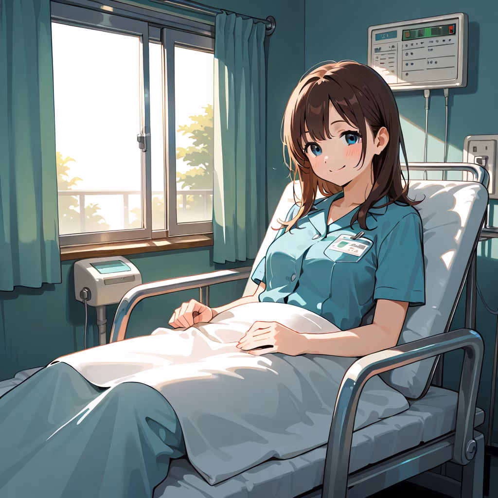 1girl hospital smile