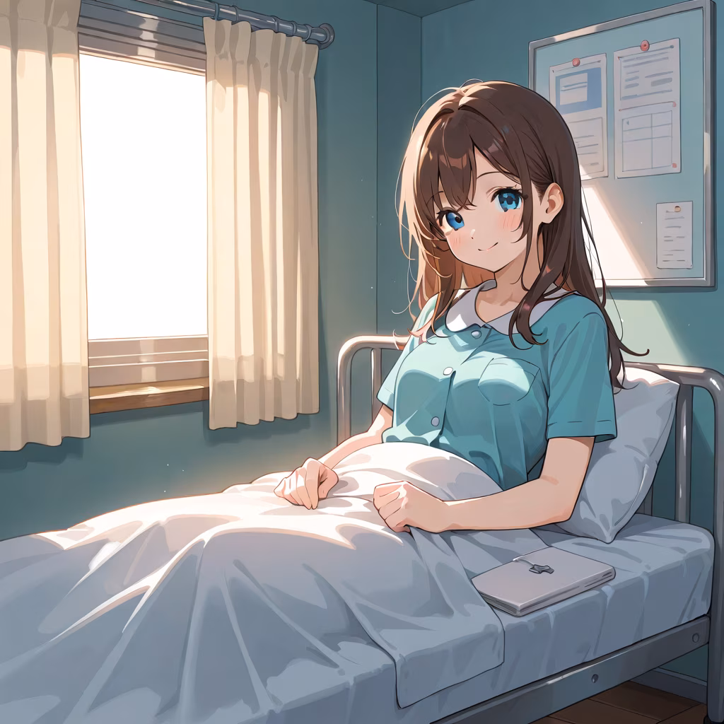 1girl infirmary smile