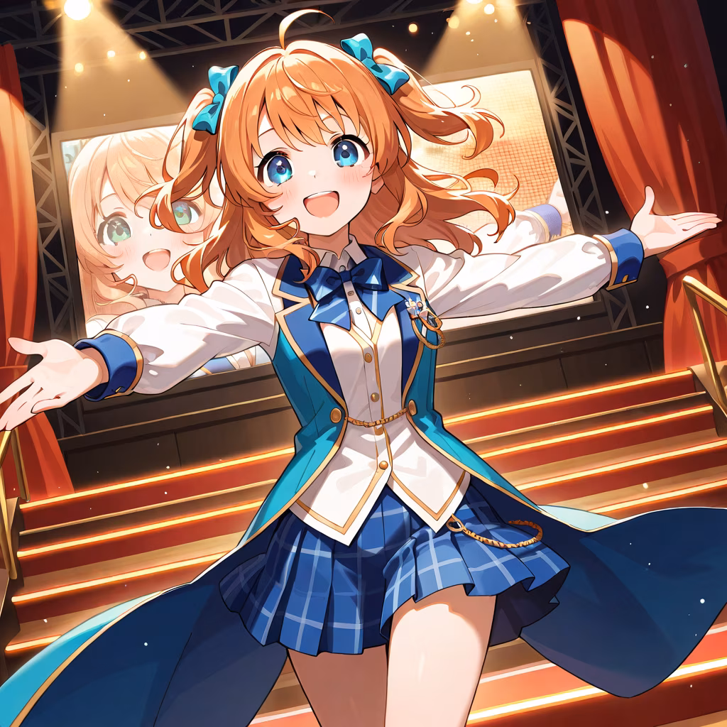 1girl stage smile