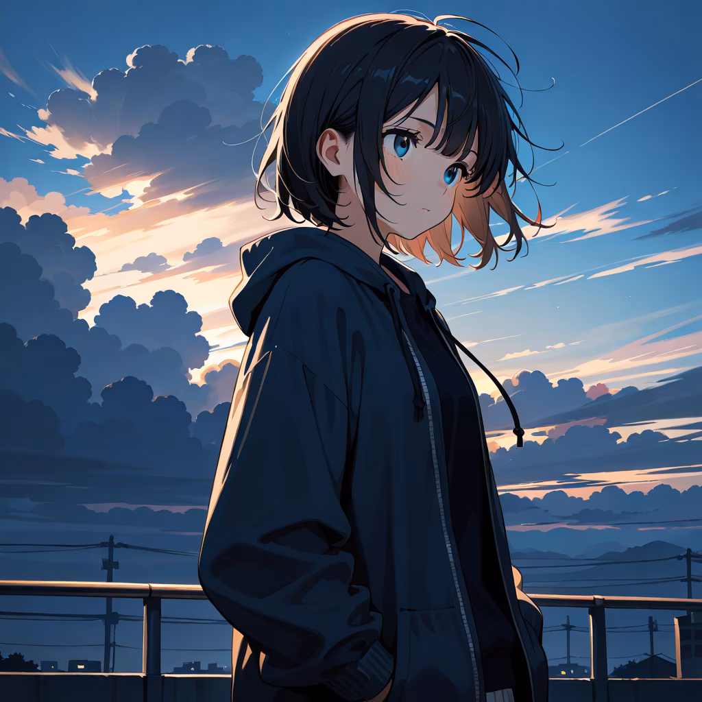1girl cloudy sky