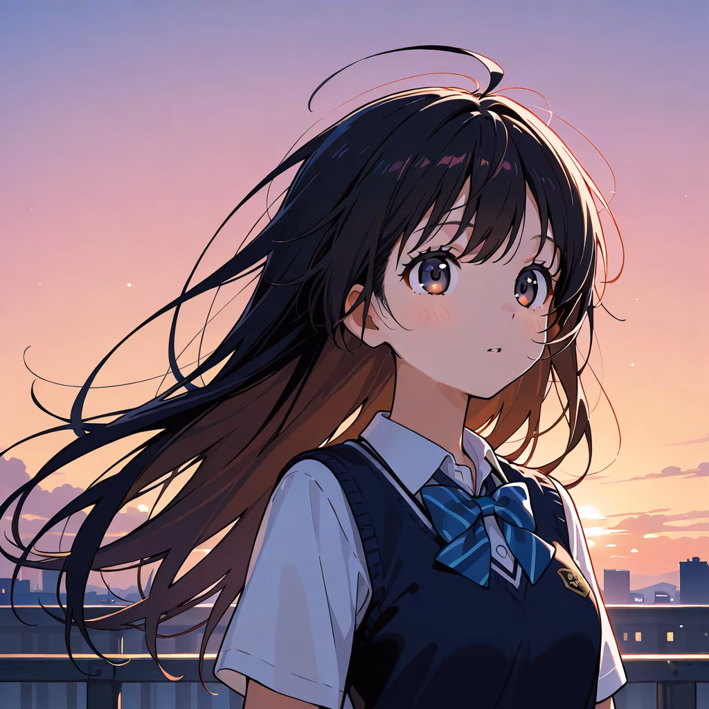 1girl gradient sky