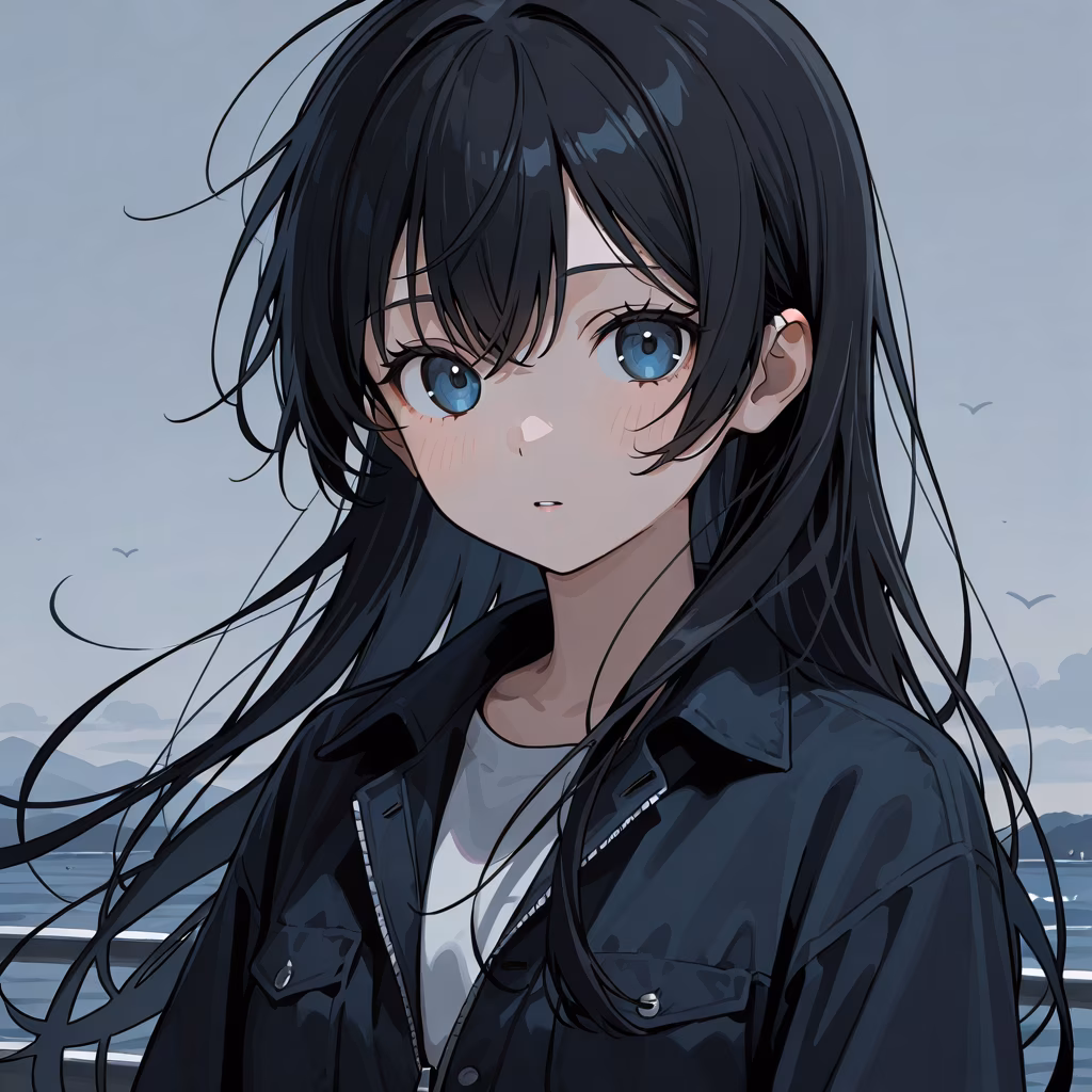 1girl grey sky