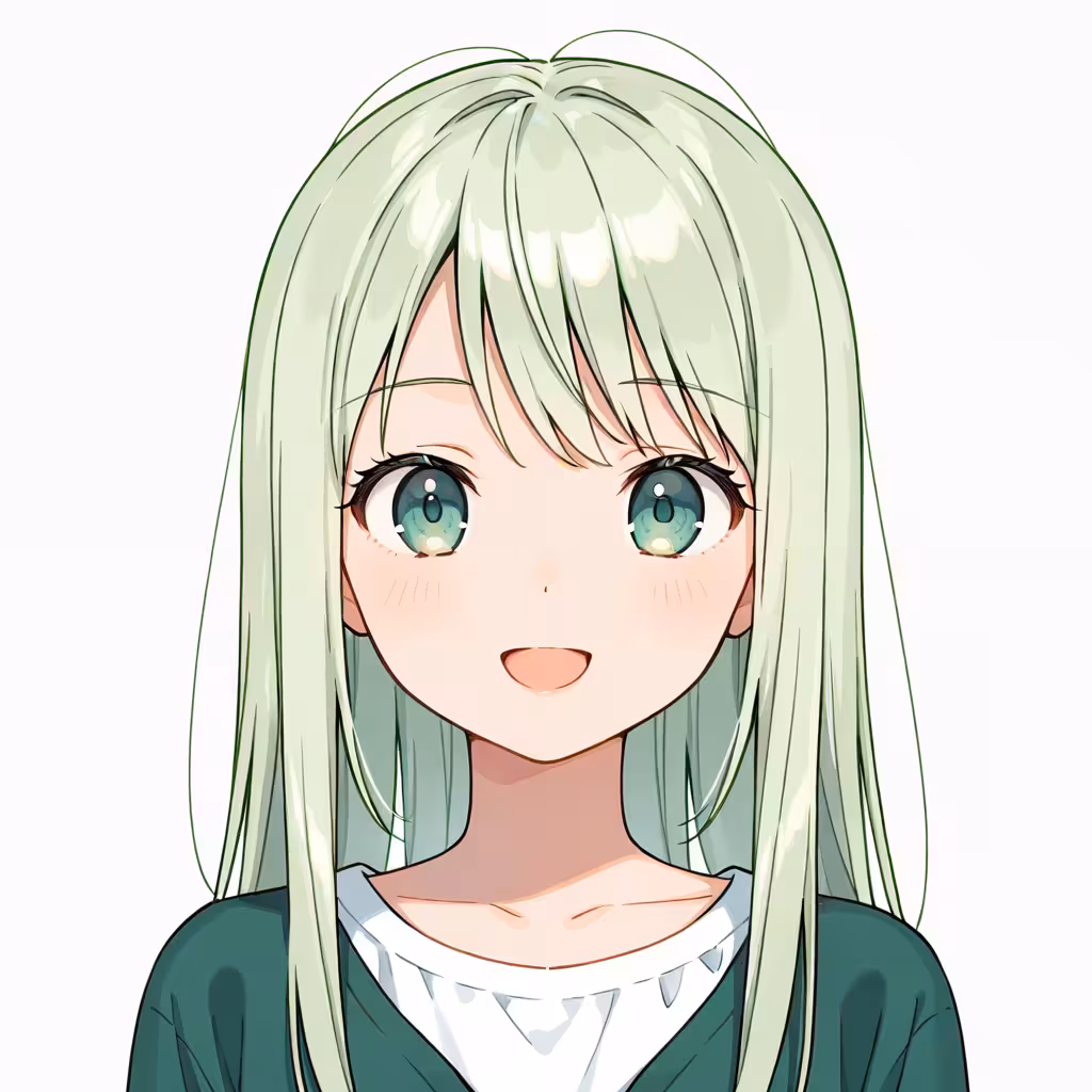 light green hair - 明るい緑の髪色