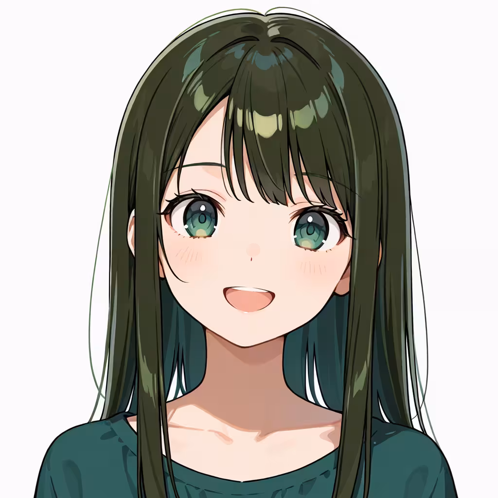 dark green hair - 暗い緑の髪色