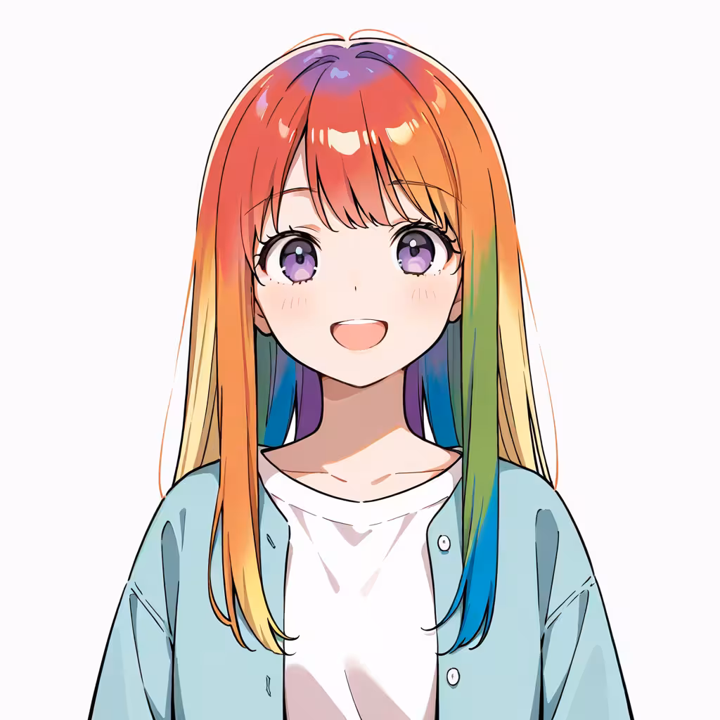 rainbow hair - レインボーの髪色