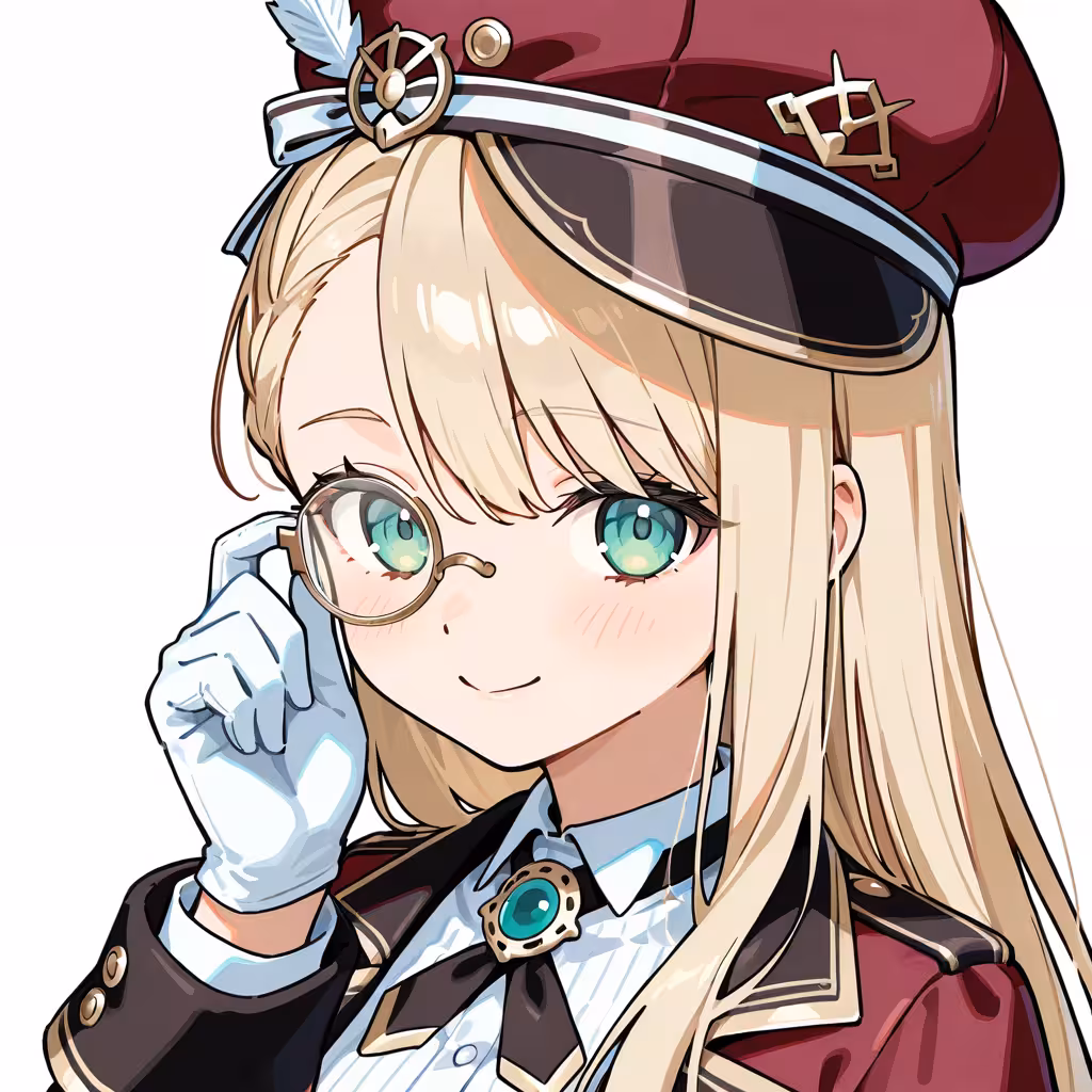 1girl monocle white background