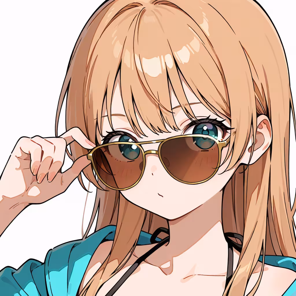 1girl sunglasses white background