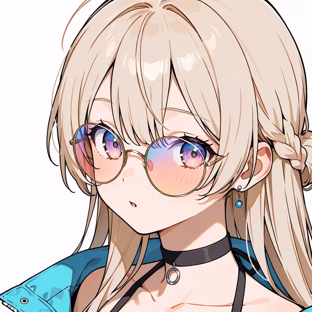 1girl gradient tinted eyewear white background