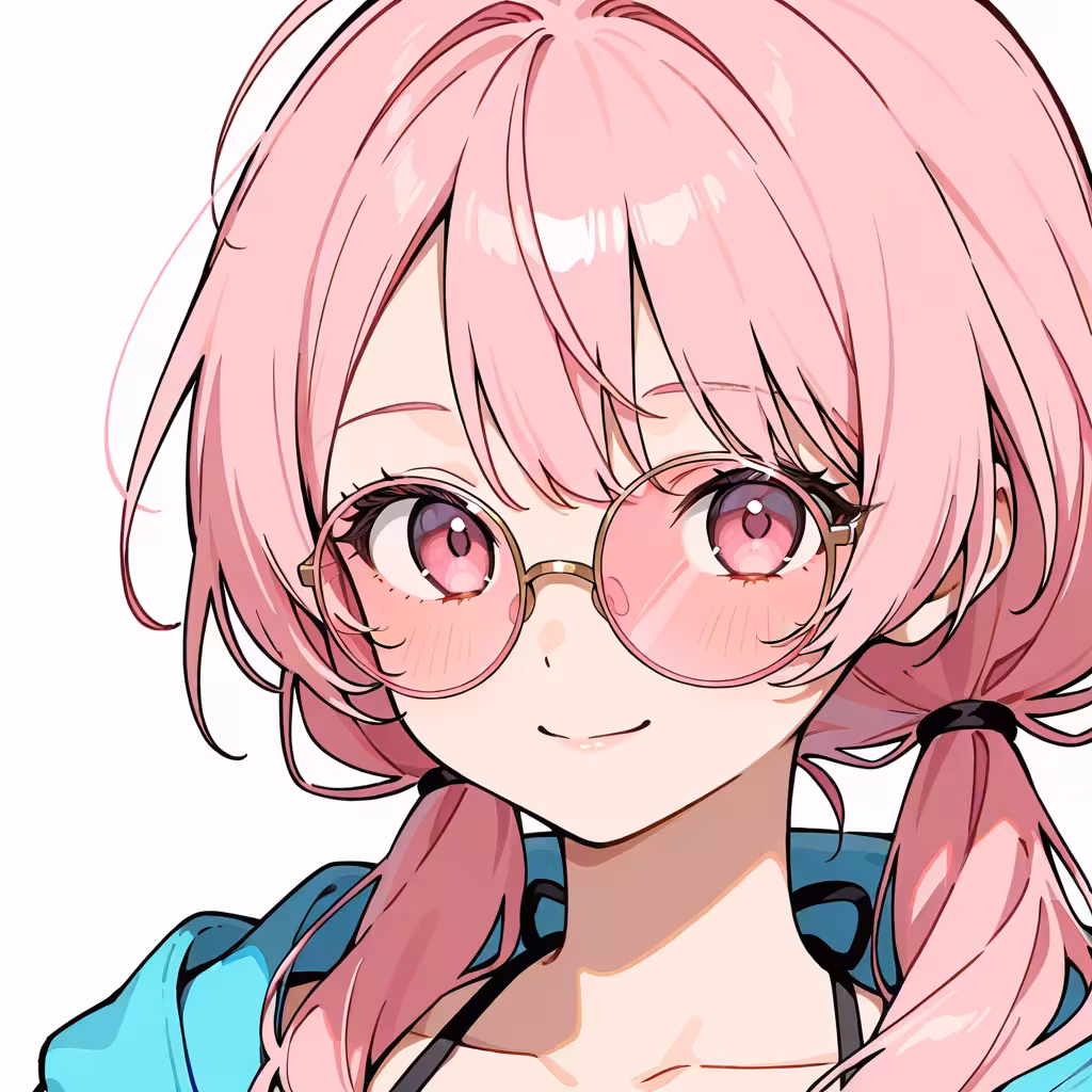 1girl pink tinted eyewear white background