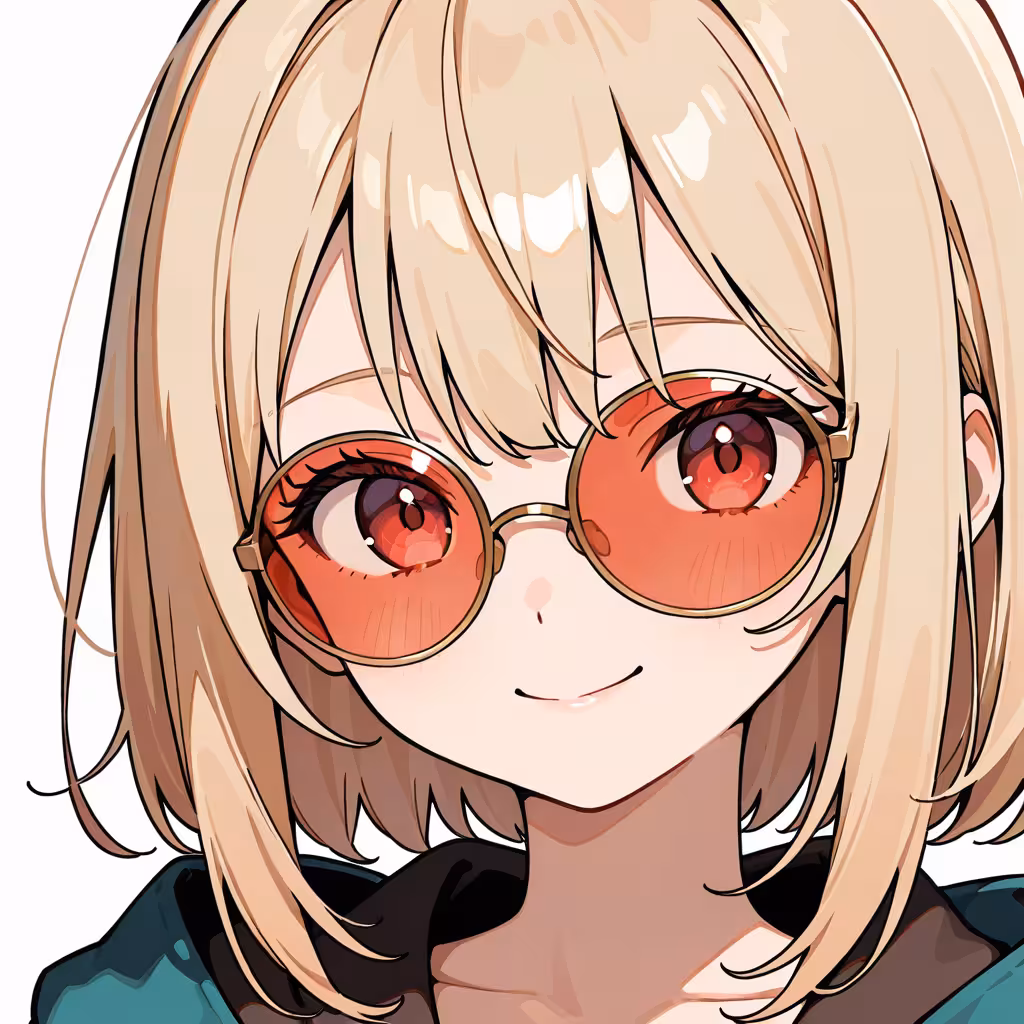 1girl red tinted eyewear white background
