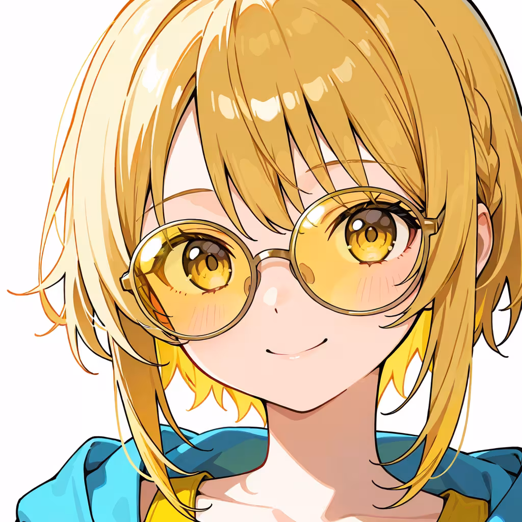 1girl yellow tinted eyewear white background