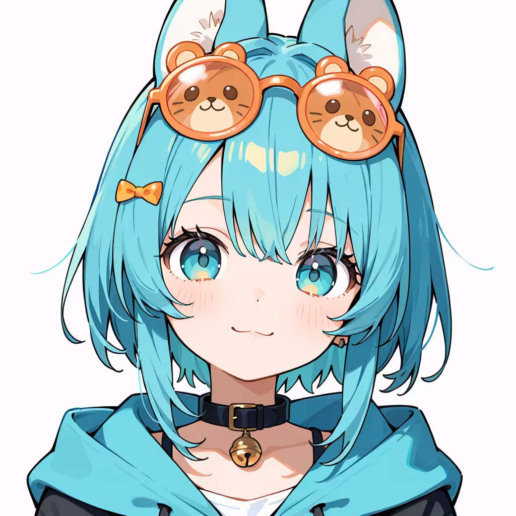 1girl animal themed eyewear white background