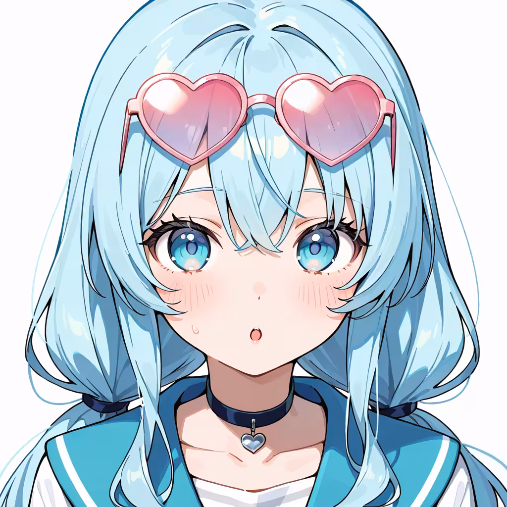 1girl heart shaped eyewear white background