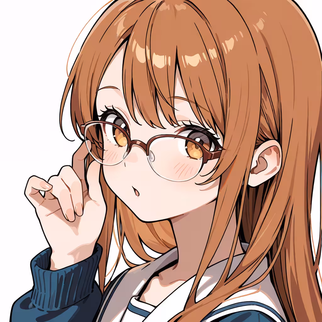 1girl over rim eyewear white background