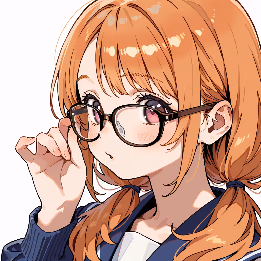 1girl tortoiseshell framed eyewear white background