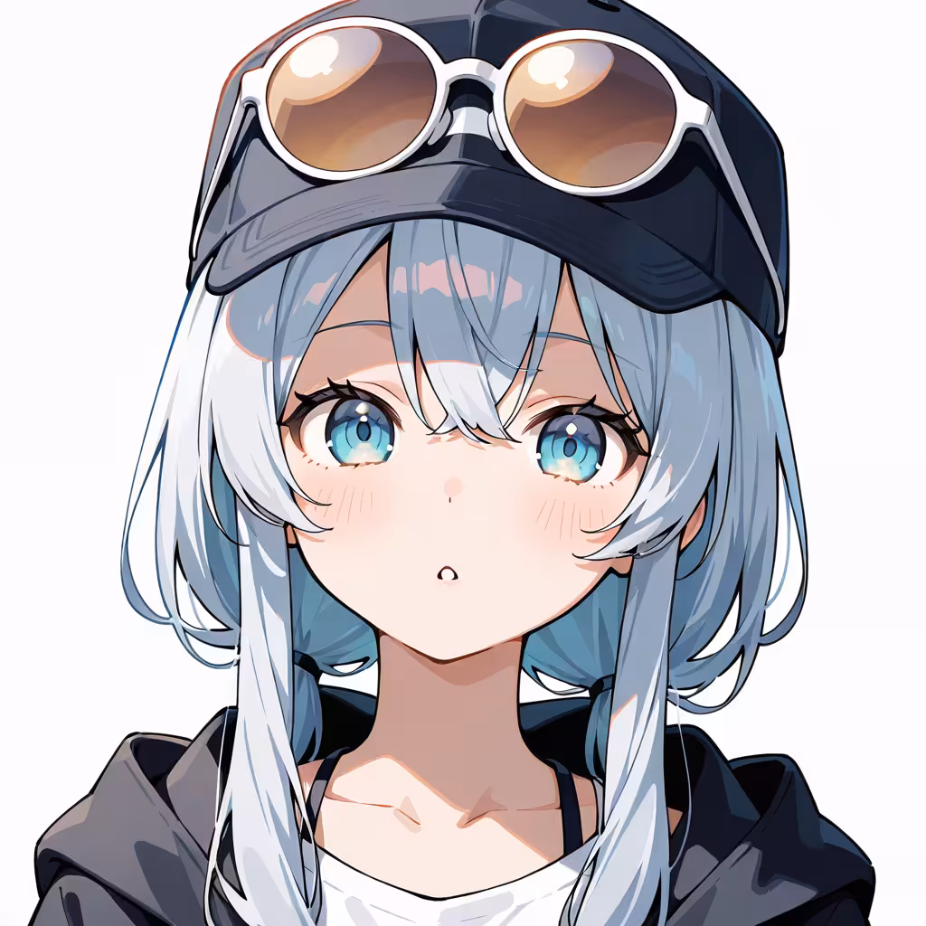 1girl eyewear on headwear white background