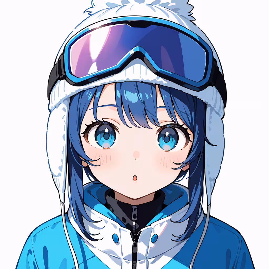 1girl ski goggles white background