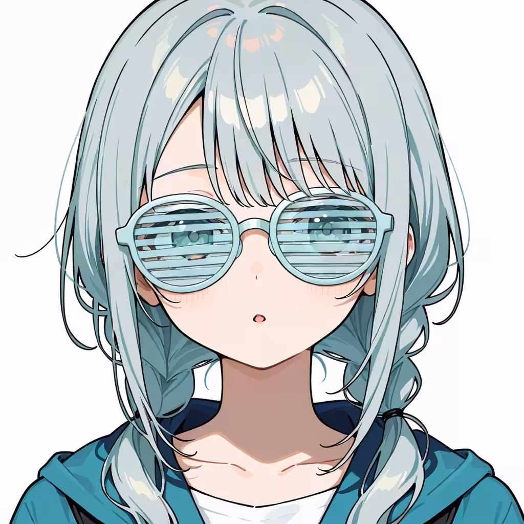 1girl shutter shades white background