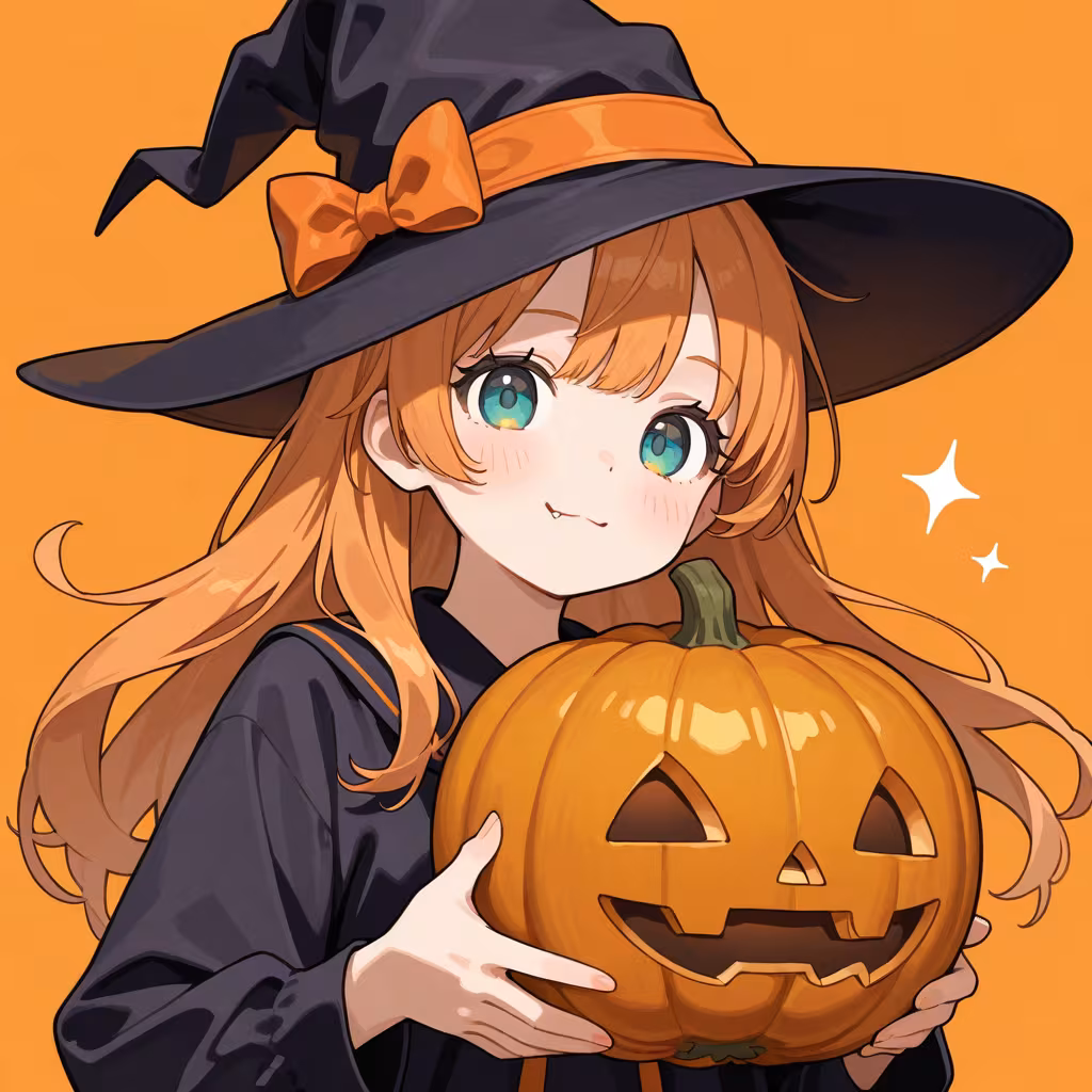 1girl pumpkin holding pumpkin upper body
