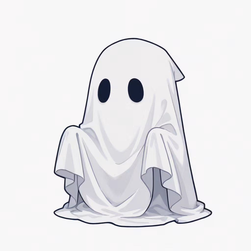 1girl sheet ghost simple background white background
