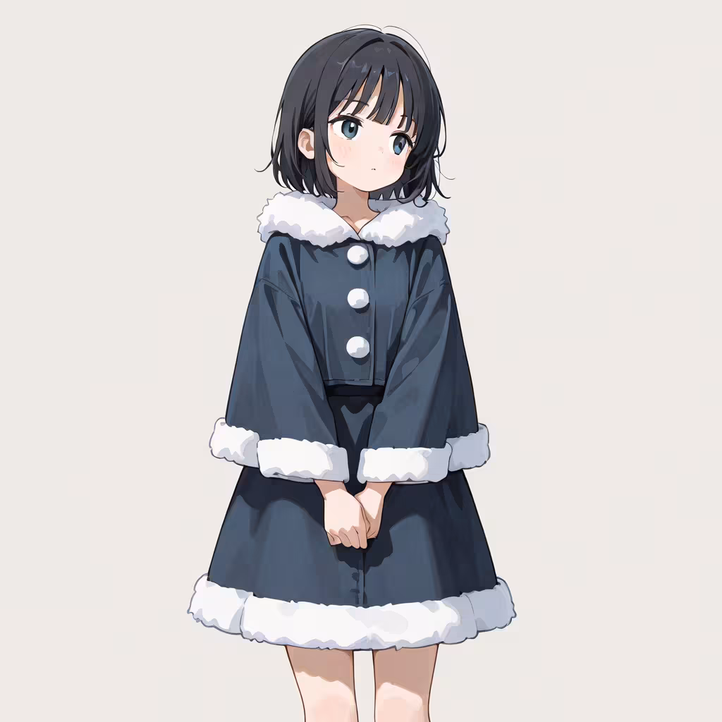 ファー縁取りのスカート(fur-trimmed skirt)