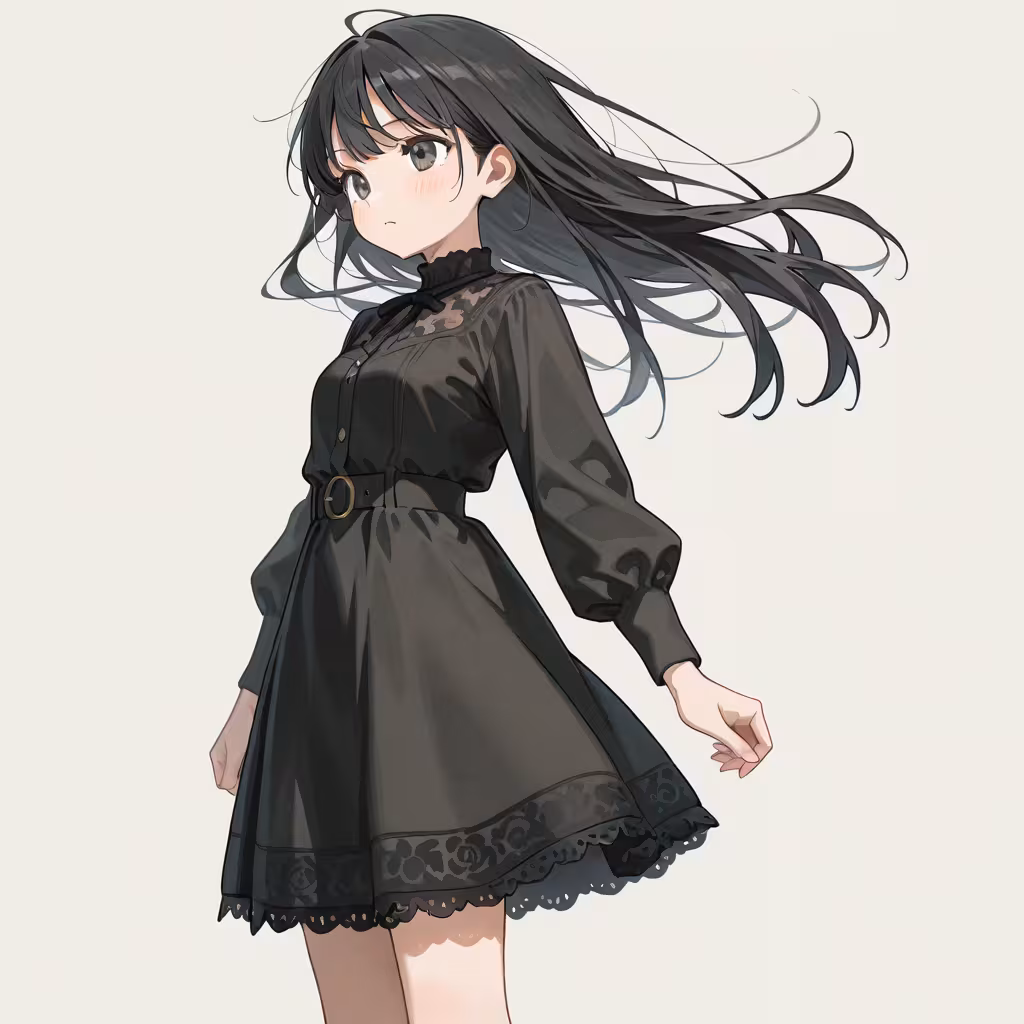 レース縁取りのスカート(lace-trimmed skirt)