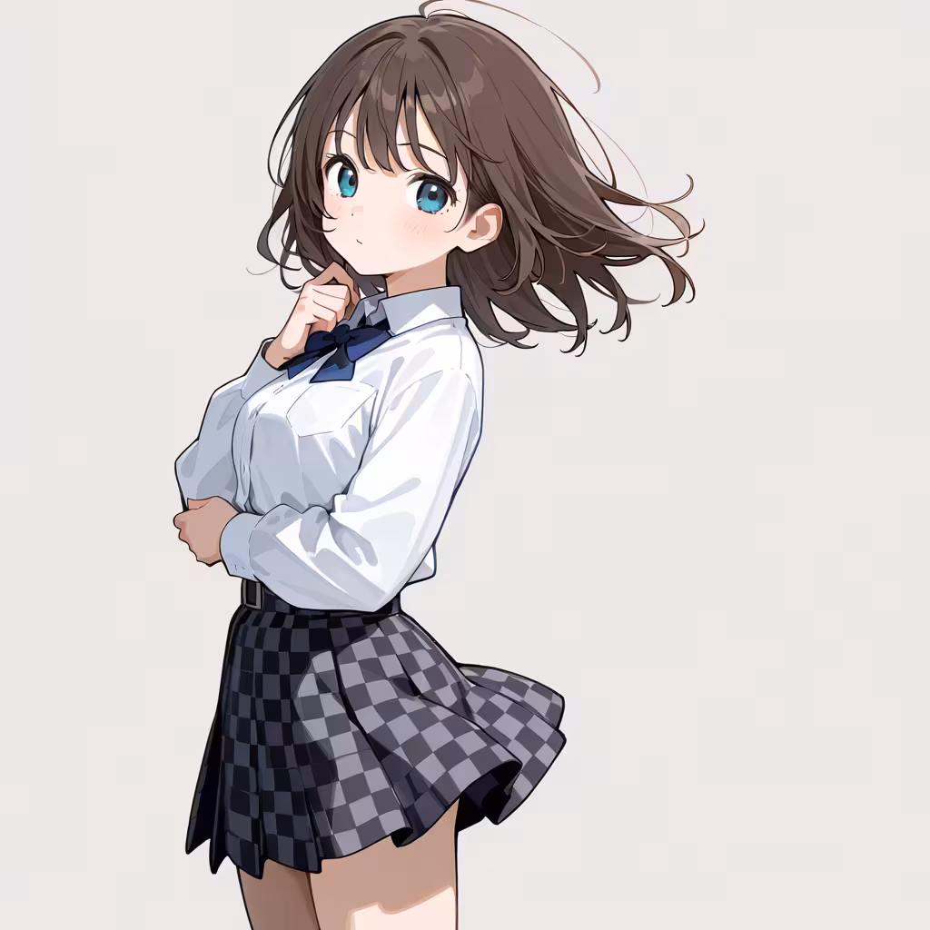 市松模様のスカート(checkered skirt)