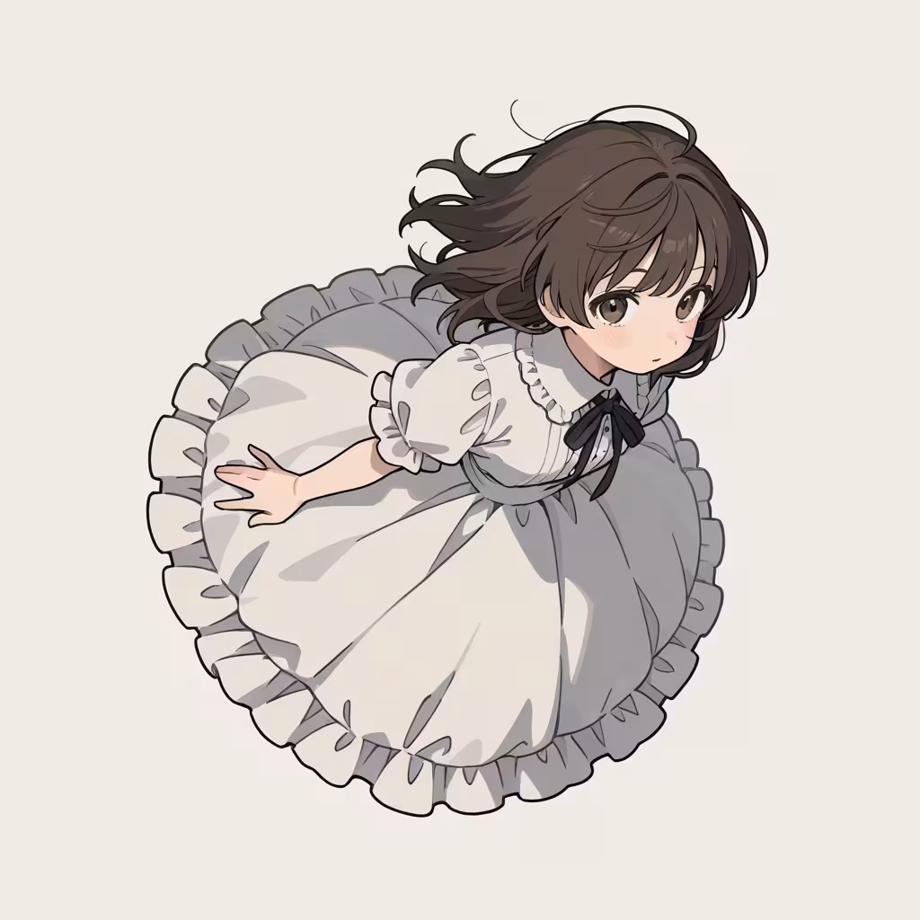 円く広がるスカート(circle skirt)