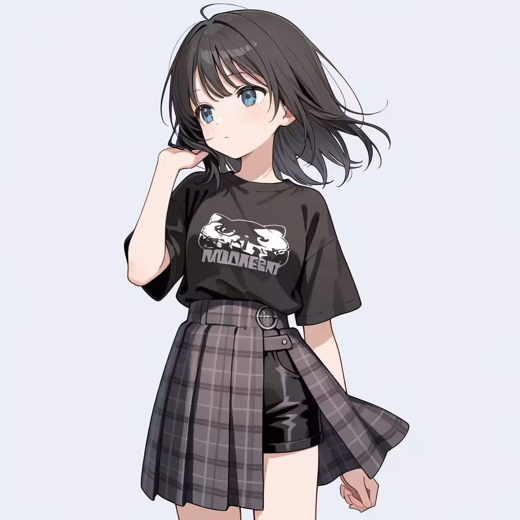 片脚出しスカート(half-skirt)