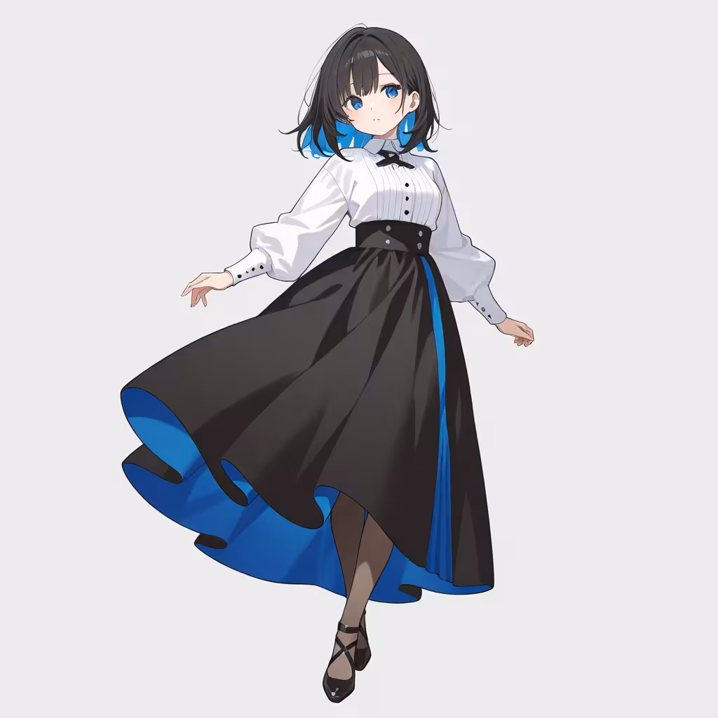 裏地の色が違うスカート(two-sided skirt)