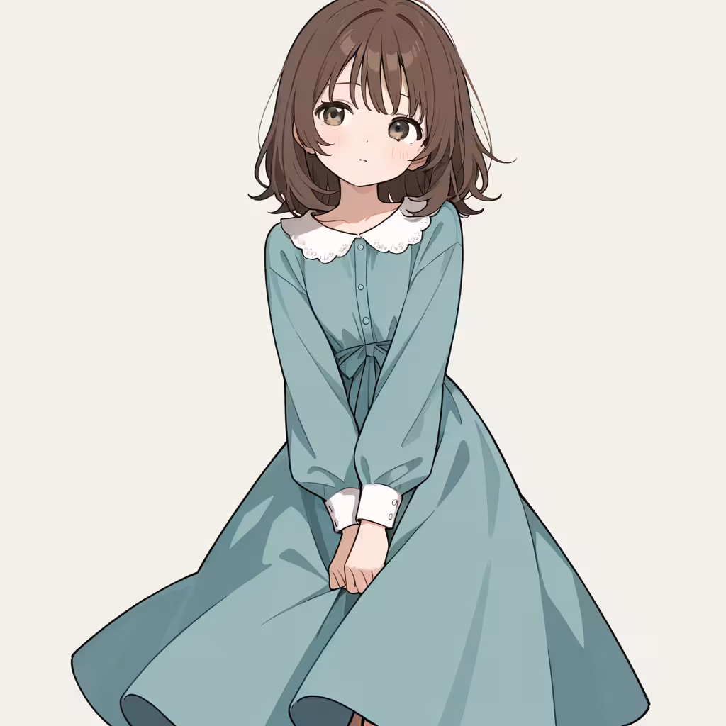 スカートを押さえる(skirt tug)