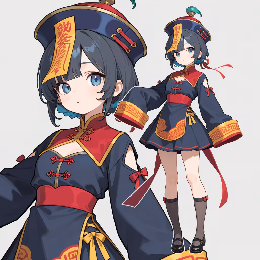 1girl jiangshi costume