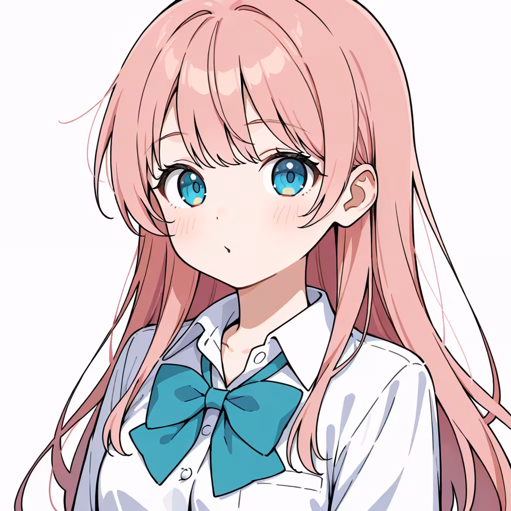 水色のリボン(aqua bowtie)