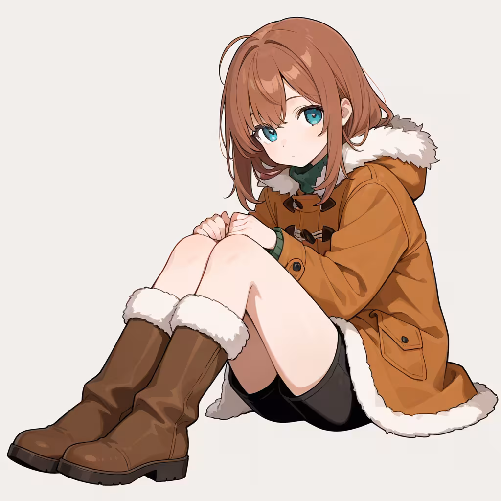 ファー付きブーツ(fur-trimmed boots)