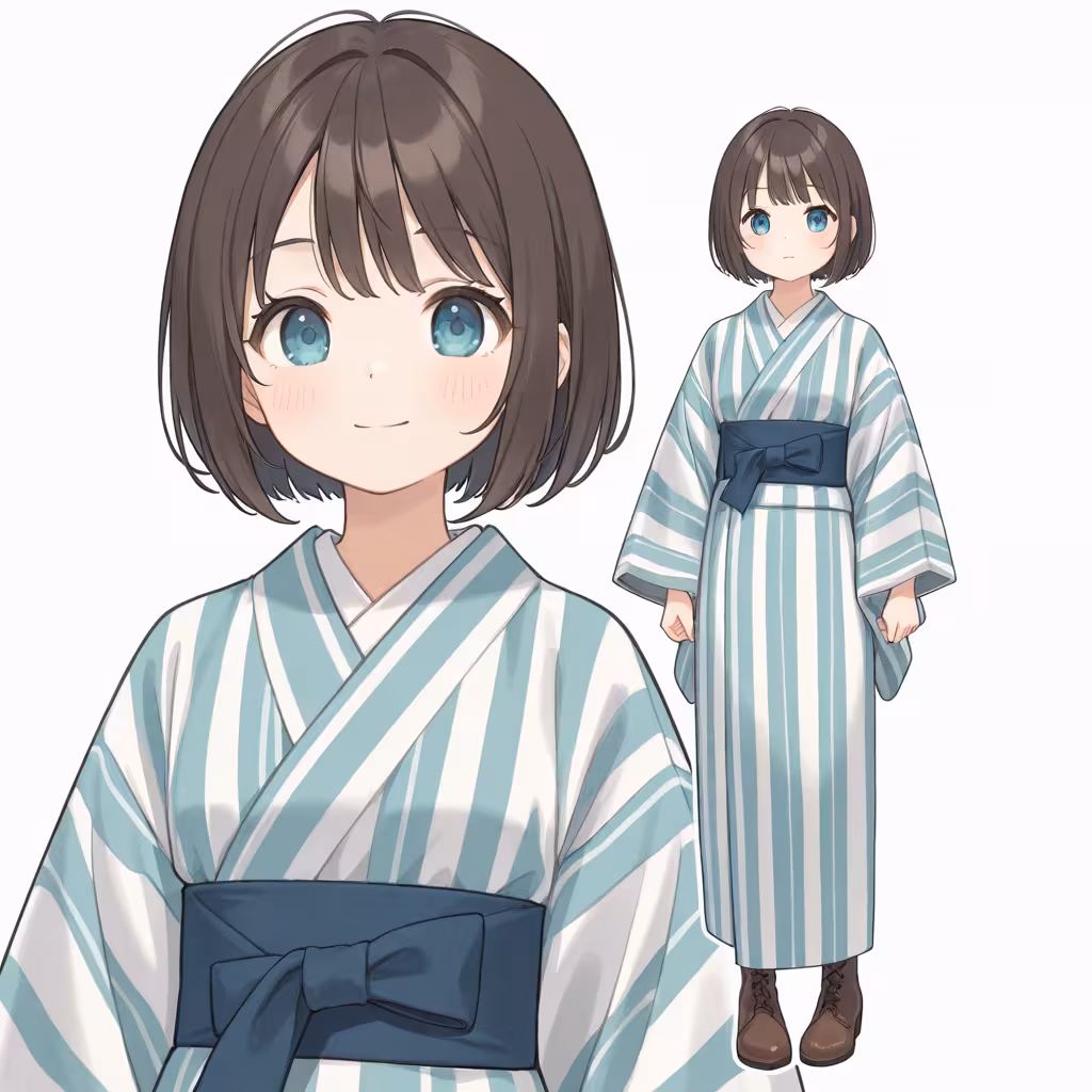 縞の着物（striped kimono）